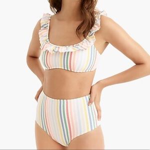Seamless high-waisted bikini bottom sucker rainbow